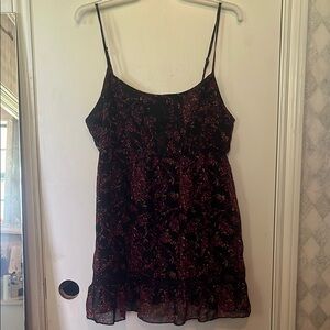 Lily Star Black and Purple Floral Tank Top